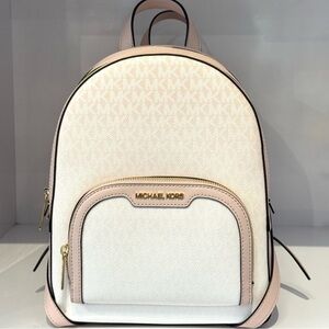 Michael Kors Jaycee Medium Ombré Signature Logo Backpack Powder Blush Multi